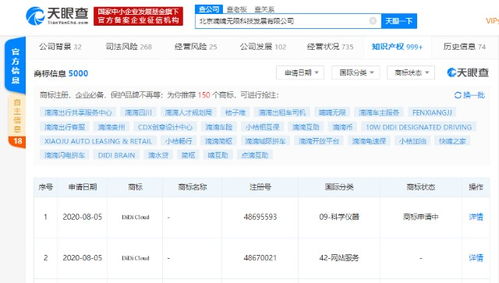 嘀嘀無限科技拓展品牌布局 申請注冊“didi cloud”商標，強化信息技術服務矩陣